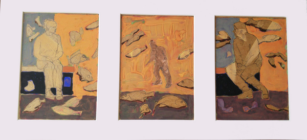 Phylactère XIX - tempera - 53x26